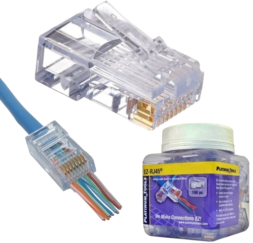 CONECTORES EZ/ RJ45 CAT 6 - 100 PIEZAS