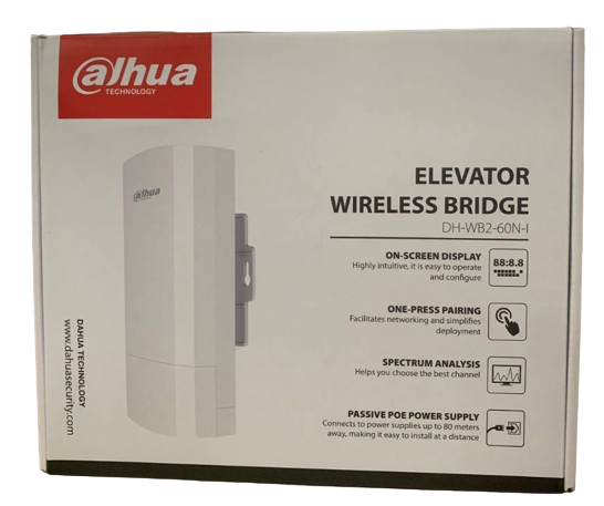 ANTENA INALÁMBRICA PARA ASCENSORES O PUNTO A PUNTO DAHUA. FUENTE DE ALIMENTACION POE PASIVA. INCLUYE TX & RX. HASTA 1KM. DISTANCIA.