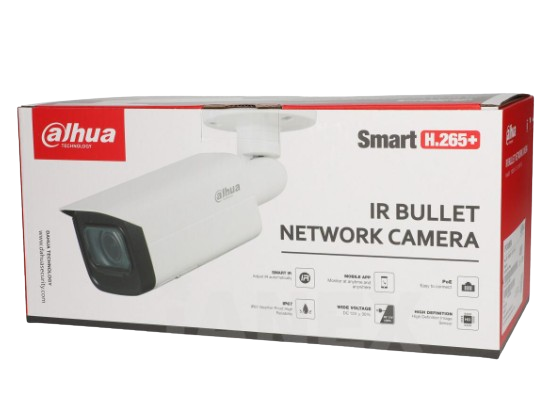 CÁMARA IP BULLET DAHUA DE 4MP. LENTE MOTORIZADO DE 2.7 A 13.5MM/ IR 60MTS/ WDR REAL 120DB/ STARLIGHT/ WDR REAL 120DB/ VIDEO ANALÍTICOS CON IVS/ RANURA MICRO SD/ IP67/ POE.