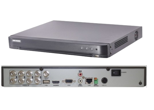 DVR DE 8CH 4 MP (ACUSENSE / EVITA FALSAS ALARMAS) TURBOHD + 4 CANALES IP / 1 BAHÍA DE DISCO DURO / AUDIO POR COAXITRON