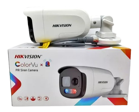 CÁMARA ANÁLOGA DE 2MP. TURBOHD CON IMAGEN A COLOR 24/7. LENTE 2.8 mm / LUZ BLANCA 40 Mts / EXTERIOR / IP67 / WDR 130DB / SENSOR PIR / SIRENA INTEGRADA / SALIDA DE AUDIO ESTROBO ROJO & AZUL.  MICRÓFONO INTEGRADO. #Hikvision #seguridad #Inteligencia #Artifical