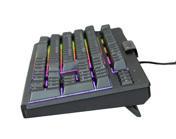 EVGA Z12 / TECLADO GAMING / SWITCH MEMBRANA / TECLAS PROGRAMABLE / 5 ZONAS RGB / RESISTENTE AL AGUA / INGLES/ESPAÑOL.