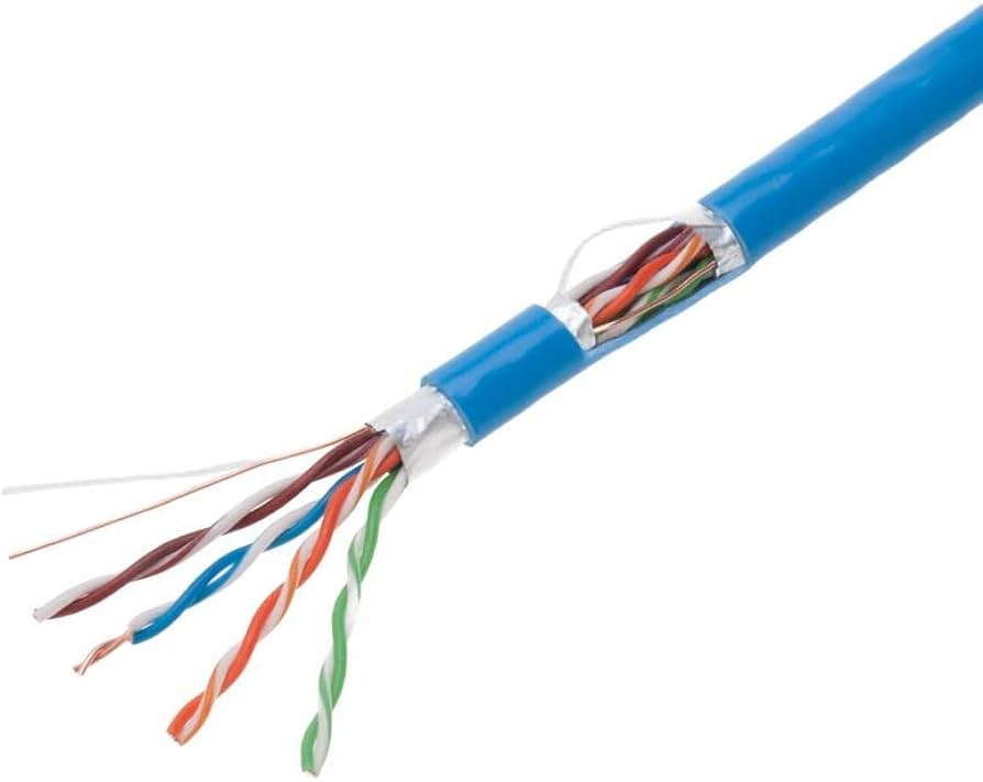 CAJA DE CABLE CAT. 5E ALEACION COLOR AZUL 1000 PIES.