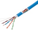 CAJA DE CABLE CAT. 5E ALEACION COLOR AZUL 1000 PIES.