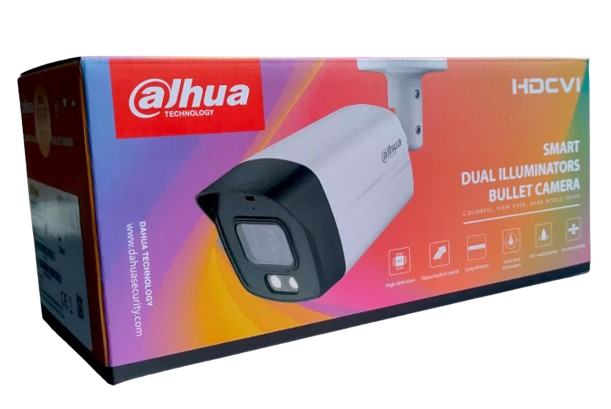 CÁMARA BULLET DE 5 MP. CON ILUMINADOR DUAL INTELIGENTE Y FULL COLOR. EQUIPADO CON LENTE DE 2.8 mm Y UN ÁNGULO DE VISIÓN DE 111° Y CON MICRÓFONO INTEGRADO / OFRECE ILUMINACIÓN VISIBLE HASTA 40 MTS, WDR DE 130 DB #Dahua #Fullcolor #Seguridad