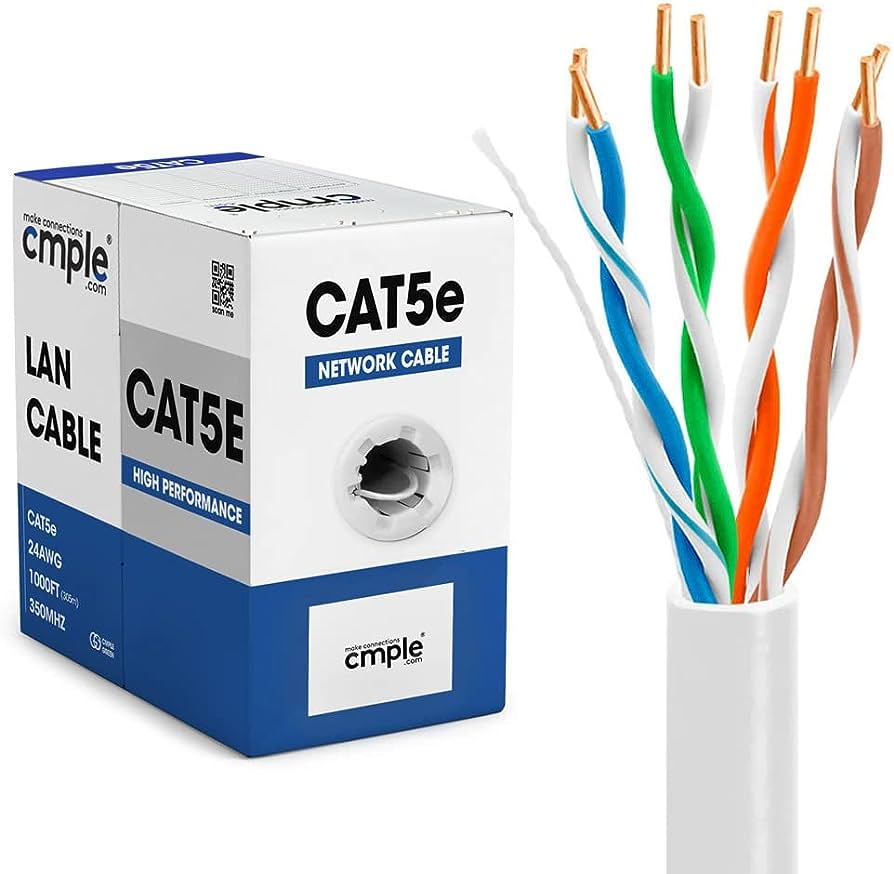 CAJA DE CABLE CAT. 5E ALEACION COLOR BLANCO 1000 PIES.