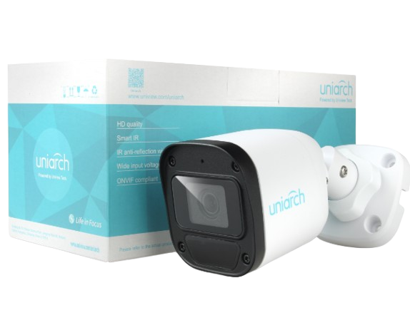 CAMARA IP BULLET IPC-B122-APF28 1080P UNIARCH BY UNV 2MP/ ULTRA265/ LENTE 2.8MM / IP67 / DWDR / MIC INCLUIDO / DIGITAL DEFOG / 30 MTS IR / POE + 12VDC  AÑADIR A LISTA DE DESEOS
