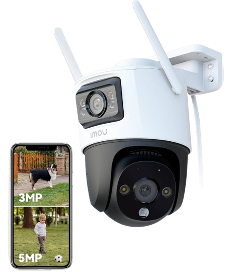 CAMARA IP PT DUAL WIFI FULL COLOR DE 10MP/ LENTE FIJO DE 5MP + LENTE PT 5MP /30 METROS DE ILUMINACION NOCTURNA/ MICROFONO Y ALTAVOZ INTEGRADOS/ AUDIO BIDIRECCIONAL/IMOU SENSE