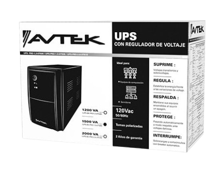 UPS O FUENTE DE PODER AVTEK ININTERRUMPIDA CON REGULADOR DE VOLTAJE 1500VA. UPS-PRO-1.5-6T508. #Avtek #Regulador #Proteccion #Proyectos