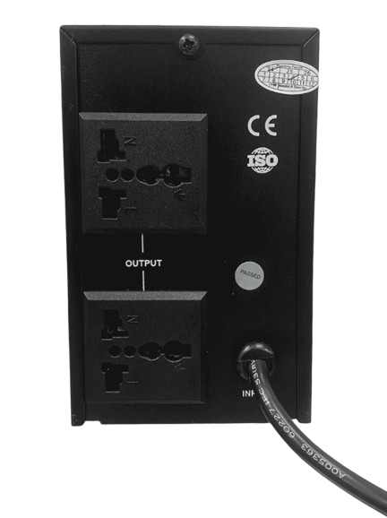 DAHUA DH-PFM350-360-A - UPS LINEA INTERACTIVA DE 600VA/360W. 2 SALIDAS NEMA 5-15R / 110V 50/60HZ 8A MAX / COLOR NEGRO. #Dahua #UPS #DahuaUPS #DHPFM350360A #ProtecciónEléctrica #EstabilizadorDeVoltaje #RespaldoDeEnergía