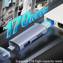 MGM MGM-HUB-USB-3E-BLANCO - LECTOR DE TARJETAS UNIVERSAL OTG DE ALTA VELOCIDAD 5-1 PARA COMPUTADORA, ANDROIS, TELEFONO MOVIL / TIPO C / CAMARA MULTIUSOS Y UNIDAD FLASH USB BLANCO