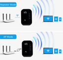MGM MGM-REPETIDOR-WIFI-NEGRO AMPLIFICADOR DE SEÑAL WIFI MOMOTER - 300MBPS 2.4GHZ, PENETRACIÓN FUERTE, COMPATIBLE CON 35 DISPOSITIVOS, 4 MODOS, CONFIGURACIÓN FÁCIL 1-TAP, PUERTO ETHERNET, ENCHUFE US, IDEAL PARA HOGAR, OFICINA, CAFETERÍA. #RepetidorWiFiMGM #AmplificadorDeSeñal #WiFiParaElHogar #WiFi300Mbps #MGMTech #RedEstable