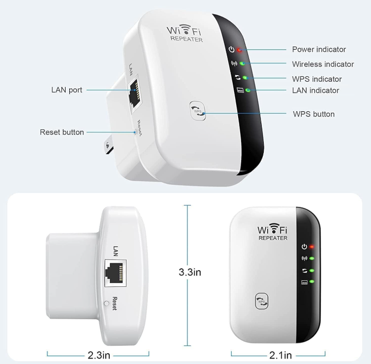 MGM MGM-REPETIDOR-WIFI-BLANCO EXTENSOR DE WIFI 2024 - COBERTURA DE 3000 PIES CUADRADOS, ENCHUFE ESTADOUNIDENSE, CONFIGURACIÓN SENCILLA CON UN SOLO TOQUE, ETHERNET, CON CAPACIDAD DE PUNTO DE ACCESO. #RepetidorWiFiMGM #AmplificadorDeSeñal #WiFiParaElHogar #WiFi300Mbps #MGMTech #RedEstable