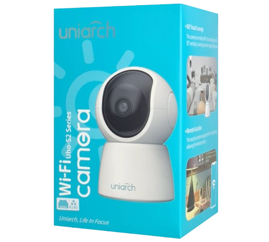 1 UNIARCH UN-UHO-S2E-M4 - CAMARA IP MINI PT UNIARCH UHO-S2E / 4MP / ULTRA 265 / 5 VCC / DWDR / LENTE FIJO DE 3.6 MM / IR HASTA 10 M / MICROFONO Y ALTAVOZ INTEGRADO / HUMAN BODY DETECTION / AUTOTRACKING / RANURA PARA MICRO SD HASTA 256 GB / /WIFI 2.4 GHZ / IP66. #Uniarch #SeguridadExterior #ProtecciónCámaras #CámarasUNIARCH #SistemaDeSeguridad #VigilanciaProfesional