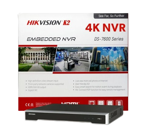 1 HIKVISION DS-7616NXI-K2 - NVR 12 MP. (4K) / 16 CANALES IP / ACUSENSE (EVITA FALSAS ALARMAS) / RECONOCIMIENTO FACIAL / 2 BAHÍAS DE DISCO DURO / HDMI EN 4K / SIN PUERTOS POE+ / ALARMAS I/O