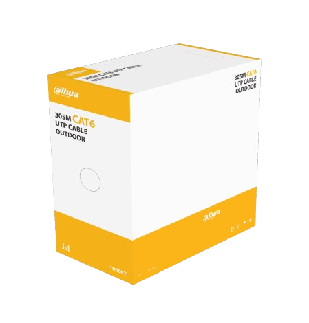 1 DAHUA DH-PFM920-6UN-CAJA-AMARILLA - CABLE DAHUA UTP PARA USO EXTERIOR COLOR NEGRO CAT6 RCP E/UL CMD DE 305 METROS