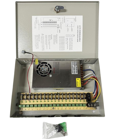 FUENTE DE PODER 12V. 18 CH. 20 AMP.