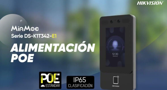 1 HIKVISION DS-K1T342EFWX-E1 - TERMINAL MIN MOE POE & WIFI DE RECONOCIMIENTO FACIAL Y HUELLA CON LECTOR PROX EM / EXTERIOR IP65 / HASTA 1.5 MTS EN LECTURA DE ROSTRO / SOPORTA P2P / 1,500 ROSTROS / 3,000 HUELLAS / SALIDA 12 VCD PARA CHAPA / POE. #ControlDeAcceso #ReconocimientoFacial #DSK1T342EFWXE1 #Biometría #Hikvision #SeguridadElectrónica #MGMDistribuidor #TerminalFacial #AccesoSeguro #WiFiAccessControl #SeguridadCorporativa #SolucionesMGM #HikvisionPanamá