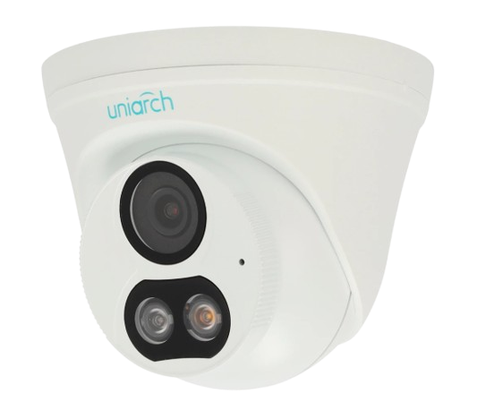 1 UNIARCH UN-IPC-T213-APF28W - CAMARA IP TURRET UNIARCH IPC-T213-APF28W / 3MP / ULTRA 265 / LENTE 2.8 MM / LUZ DUAL / IP67 / DWDR / MICROFONO INTEGRADO / DIGITAL DEFOG / IR 30M / POE / 12VCD / 3 AXIS / COLORHUNTER / LUZ BLANCA 15 MTS.