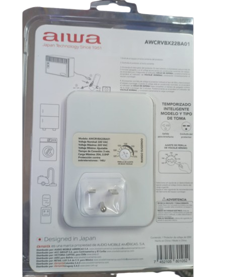AIWA AWCRVBX22BA01 - PROTECTOR DE VOLTAJE 220V. AC / 15AMPS / PROTEGE TUS DISPOSITIVOS ELECTRÓNICOS DE POSIBLES DAÑOS CAUSADOS POR PICOS DE VOLTAJE. #AIWA #AireAcondicionadoAIWA #AIWA2025 #SplitAIWA #AireInverterAIWA #ClimatizaciónAIWA #AiresResidenciales #TecnologíaAIWA #MGMDistribuidor