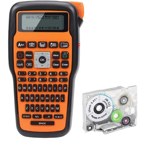 1 MARK DOMAIN MGM-E1000-PRO-ETIQUETADORA-GREY - ETIQUETADORA TÉRMICA PORTÁTIL MARKDOMAIN E1000-DOBLE ALIMENTACION, COMPATIBLE CON BROTHER / INCLUYE USB Y CINTA