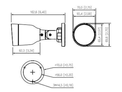 CAMARA TIPO BULLET IP DE 4MP. IP67. SMART IR DE 30 METROS, LENTE DE 2.8MM.MICROFONO INCORPORADO