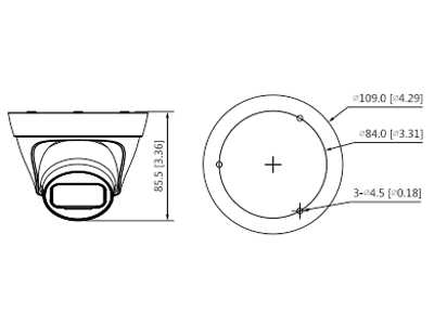 CAMARA TIPO DOMO DE 3MP IP/ LENTE FIJO DE 2.8MM/ IR 30 METRO/ IP67