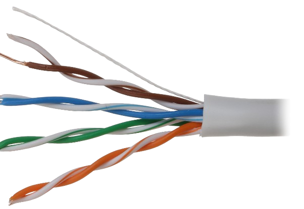 CABLE UTP CAT 5 BLANCO 100% COBRE / 305 MTS. / DAHUA / COMPATIBLE CON ALIMENTACION POE. / REDES & VIDEO.