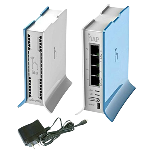 (HAP LITE TC) 4 PUERTOS FAST ETHERNET, WI-FI 2.4 GHZ 802.11 B/G/N Y BASE TIPO TORRE