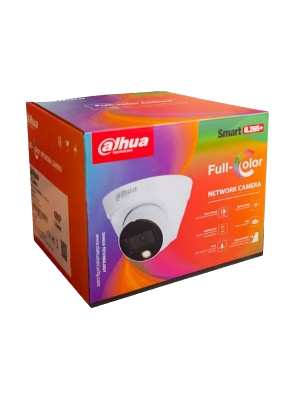 CAMARA DAHUA DE 4MPX DOMO IP CON LED FULLCOLOR / H.265+ INTELIGENTE Y H.264+ INTELIGENTE / SEGURIDAD CIBERNETICA / DETECCION DE MOVIMIETNO Y PROTECCION IP67 CON VOLTAJE AMPLIO