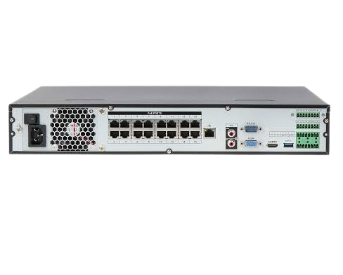 NVR DAHUA DE 16CH. POE IP. HASTA 8MP. 4K WIZSENSE/ CON IA/ at/ 4 BAHIAS PARA DISCO DUROS/ 1 CANAL DE RECONOCIMIENTO FACIAL POR NVR/ 4CH. CON SMD PLUS/ SOPORTA CÁMARAS CON IA/ 10 BASES DE DATOS DE ROSTROS.