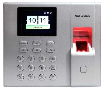 TERMINAL DE CONTROL DE ACCESO Y ASISTENCIA HIKVISION. CONPATIBLE CON APP Hik-Connect (P2P) / LECTURA DE HUELLAS Y DE TARJETAS EM / SOPORTA HASTA 1000 HUELLAS / RELEVADOR PARA CHAPA / SOFTWARE IVMS4200.