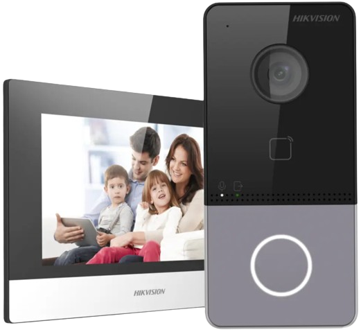 HIKVISION DS-KIS603-P - KIT DE VIDEOPORTERO IP POE ESTÁNDAR CON LLAMADA A APP DE  SMARTPHONE (HIK-CONNECT) / APERTURA CON TARJETA MIFARE / FRENTE DE CALLE IP65 / SOPORTA 1 DEPARTAMENTO. #Hikvision #VideoPorteroIP #DSKIS603P #SeguridadHogar #ControlDeAcceso #SmartHome #VideoporteroWifi