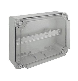 CAJA LISA TRANSPARENTE 160X120X80MM CUADRADA PROTECCION IP65.