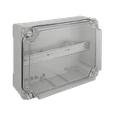 [MGM-CAJA-TRANSP-221LRT] CAJA LISA TRANSPARENTE 160X120X80MM CUADRADA PROTECCION IP65.