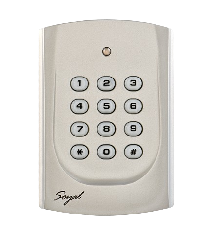 LECTORA SOYAL DE COLOR PLATA. CONTROLADOR DE PROXIMIDAD CON TECLADO. FRECUENCIA DE 125KHZ. INTERFACE RS485. / 1.024 USUARIOS 1.200 EVENTOS EN MEMORIA. STAND ALONE ALCANCE HASTA 15 CM.