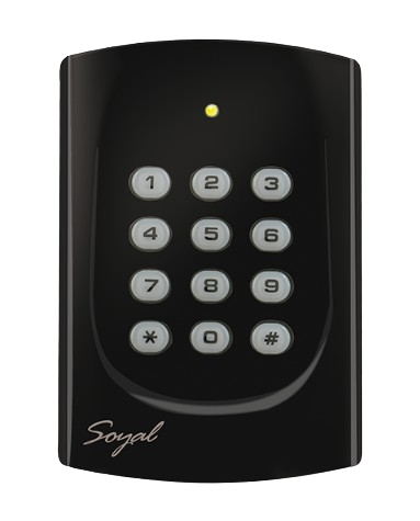 LECTORA SOYAL DE COLOR NEGRO. CONTROLADOR DE PROXIMIDAD CON TECLADO. FRECUENCIA DE 125KHZ. INTERFACE RS485. / 1.024 USUARIOS 1.200 EVENTOS EN MEMORIA. STAND ALONE ALCANCE HASTA 15 CM.