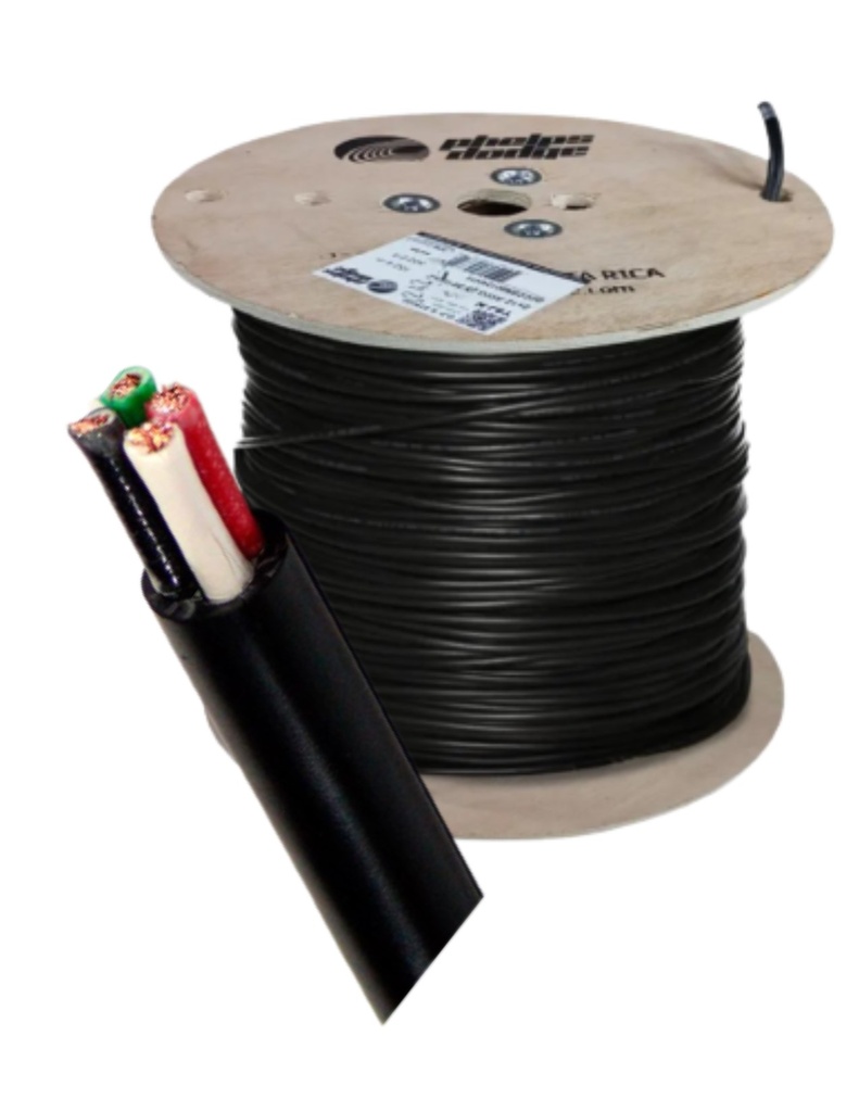 CABLE CORDON CAUCHO 4X14 COLOR NEGRO PHELPS DODGE