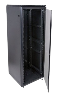 GABINETE DE SEGURIDAD DE 42U. CERRADO DE MARCA MGM 600*600*1200MM PARA SERVIDORES Y REDES CON APERTURA LATERALES Y OPCIÓN A CERRADURA.