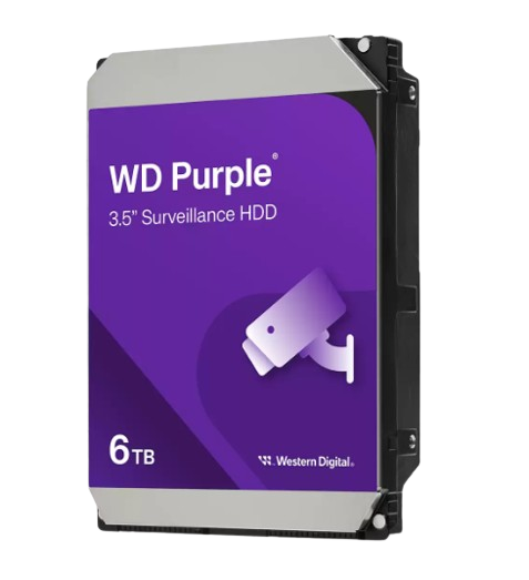 DISCO DURO DE 6TB PARA VIDEO VIGILANCIA. WESTERN DIGITAL PURPLE SURVEILLANCE HARD DRIVE 5400RPM 3.5" 256MB.