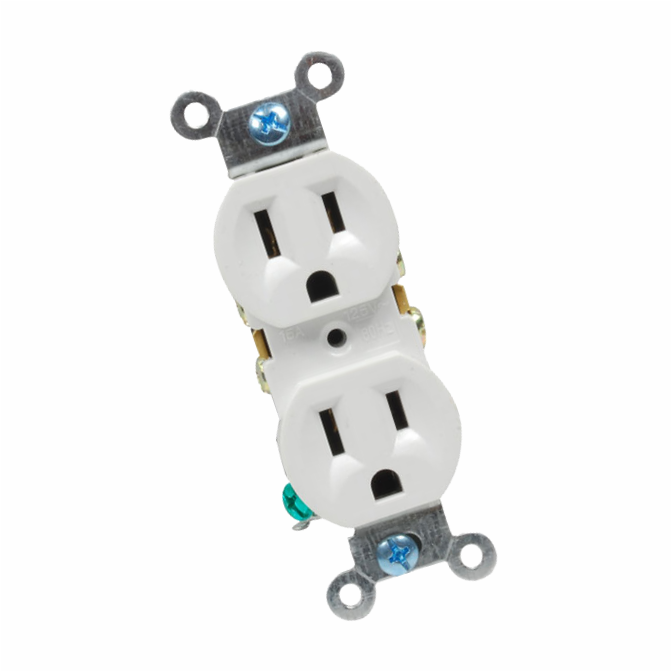 TOMA CORRIENTE DOBLE POLARIZADO DE 125V DE COLOR BLANCO