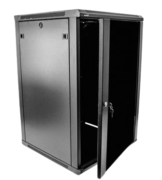 GABINETE DE SEGURIDAD DE 18U. DE MARCA MGM 600*600*900MM PARA SERVIDORES Y REDES CON APERTURA LATERALES Y OPCIÓN A CERRADURA.