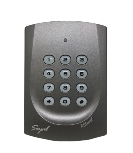 LECTORA SOYAL DE COLOR GRIS. CONTROLADOR DE PROXIMIDAD CON TECLADO. FRECUENCIA DE 125KHZ. INTERFACE RS485. / 1.024 USUARIOS 1.200 EVENTOS EN MEMORIA. STAND ALONE ALCANCE HASTA 15 CM.