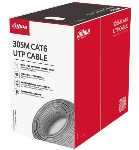CABLE UTP CAT6. COLOR GRIS CCA (1000 FT) / 305 METROS / COMPATIBLE POE. #DahuaTechnology #CableUTPCAT6 #SolucionesDeRed #InfraestructuraTI #ConectividadSegura