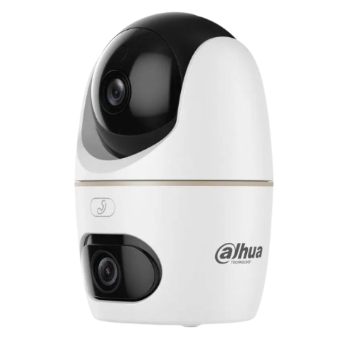 CAMARA PARA INTERIOR DAHUA DOBLE LENTE 3+3MPX / DETECCION DE MASCOTAS / ALARMA DE SONIDO Y LUCES / MICROSD / LLAMADA PROACTIVA CON UN SOLO CLIC / BLUETOOTH / DETECCION HUMANA IA Y SEGUIMIENTO AUTOMATICO