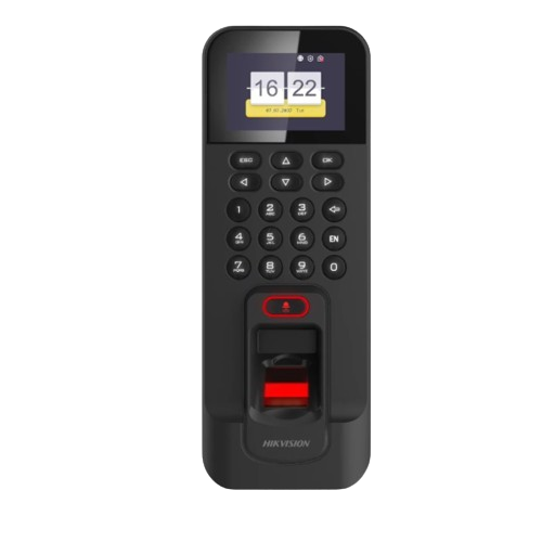 BIOMETRICO STAND ALONE HIKVISION. COMPATIBLE CON APP HIK-CONNECT (P2P) / LECTURA DE HUELLA Y DE TARJETAS EM / SOPORTA HASTA 3000 HUELLAS/ 150,000 REGISTROS. TCP-IP