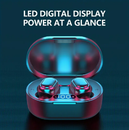 AURICULARES INALAMBRICOS CON PANTALLA LED DIGITAL INTELIGENTE-BATERIA DE LITIO RECARGABLE / CANCELACION DE RUIDO / DISEÑO DE ATRAS SEMIABIERTO/ CARGA USB TIPO C /