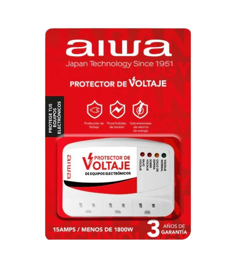 AIWA AWCRVBX3E01 - PROTECTOR DE VOLTAJE / 120V. AC / TRIPLE TOMA / 15 AMPS. #AIWA #ProtectorDeVoltaje #SeguridadElectrica #ProtecciónAIWA #TripleSalida #VoltajeSeguro #ProtegeTusEquipos #PicosDeVoltaje #ElectrónicaAIWA #AiwaPanama #SolucionesAIWA