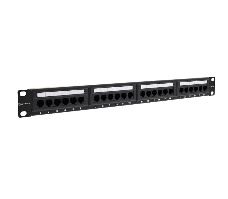 PATCH PANEL DE 24 PUERTOS / CAT 5 . 1U