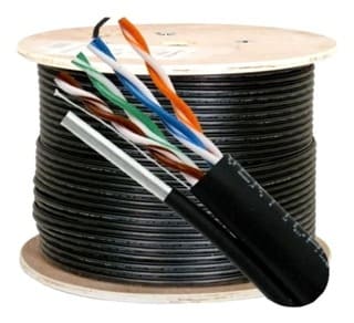 CABLE CAT 6 100% COBRE EXTERIOR COLOR NEGRO / 4 PARES/ 0,50MM *2*4/ 305 ,METROS (1000PIES)